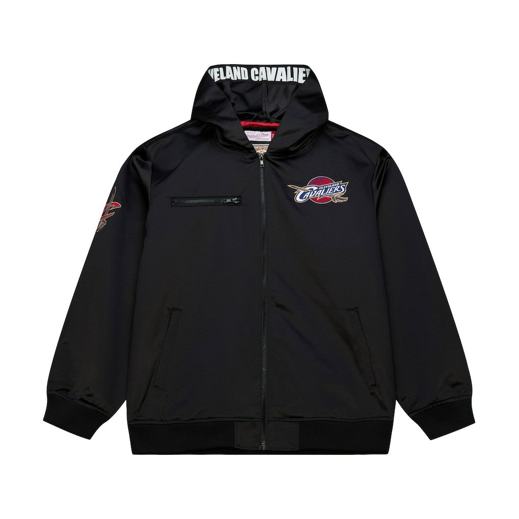 Cleveland Cavaliers Hardwood Classics Nights Walk the Tunnel Satin Bomber Full-Snap Hooded Jacket Black - NBA