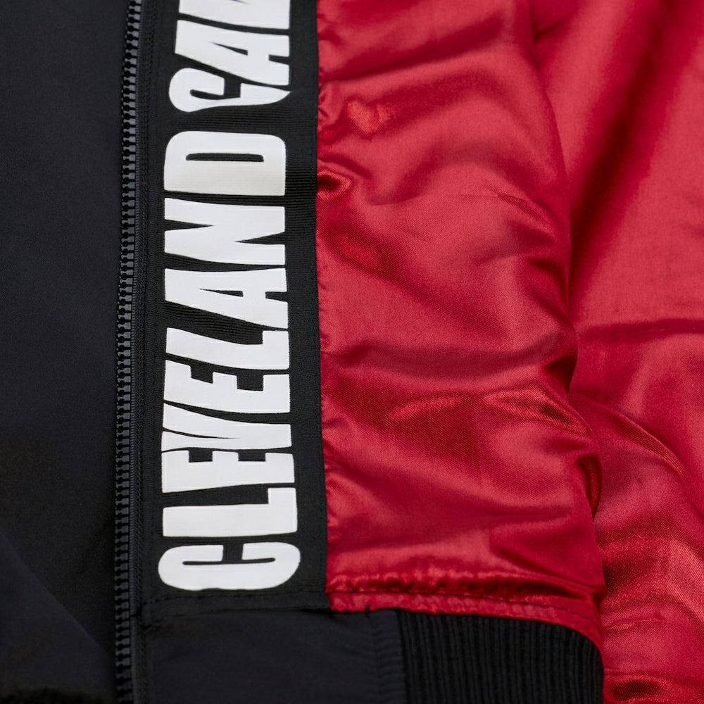 Cleveland Cavaliers Hardwood Classics Nights Walk the Tunnel Satin Bomber Full-Snap Hooded Jacket Black - NBA