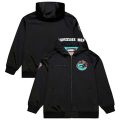 Memphis Grizzlies Hardwood Classics Nights Walk the Tunnel Satin Bomber Full-Snap Hooded Jacket Black - NBA