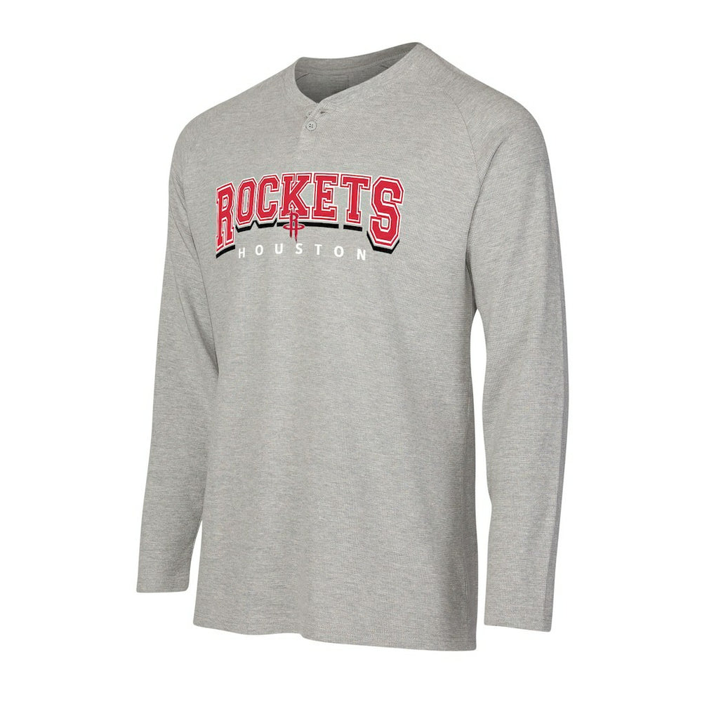 Houston Rockets Concepts Sport Hawthorn Thermal Knit Long Sleeve Henley T-Shirt Gray - NBA