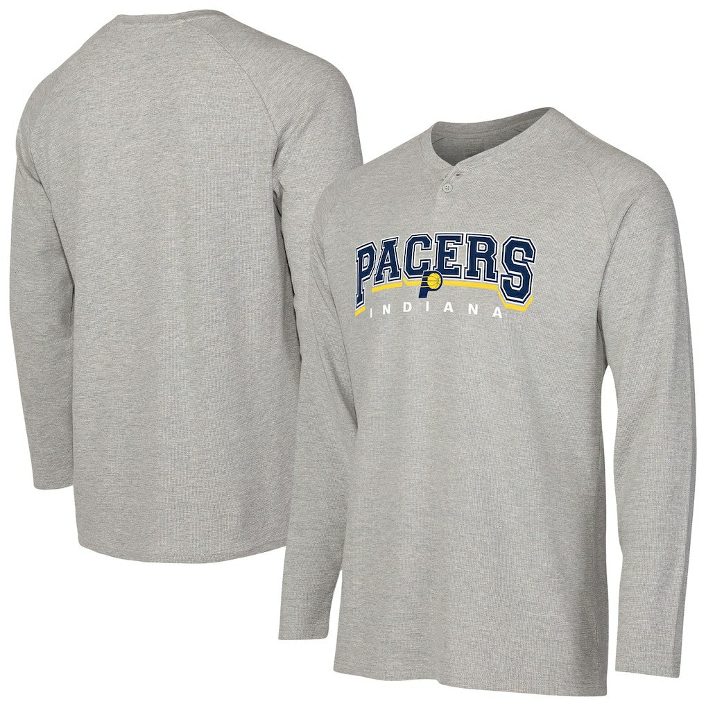 Indiana Pacers Concepts Sport Hawthorn Thermal Knit Long Sleeve Henley T-Shirt Gray - NBA