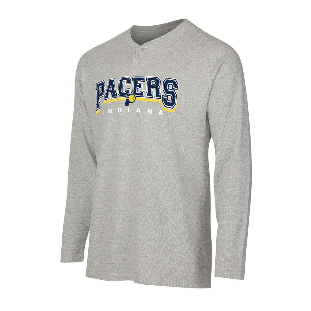 Indiana Pacers Concepts Sport Hawthorn Thermal Knit Long Sleeve Henley T-Shirt Gray - NBA