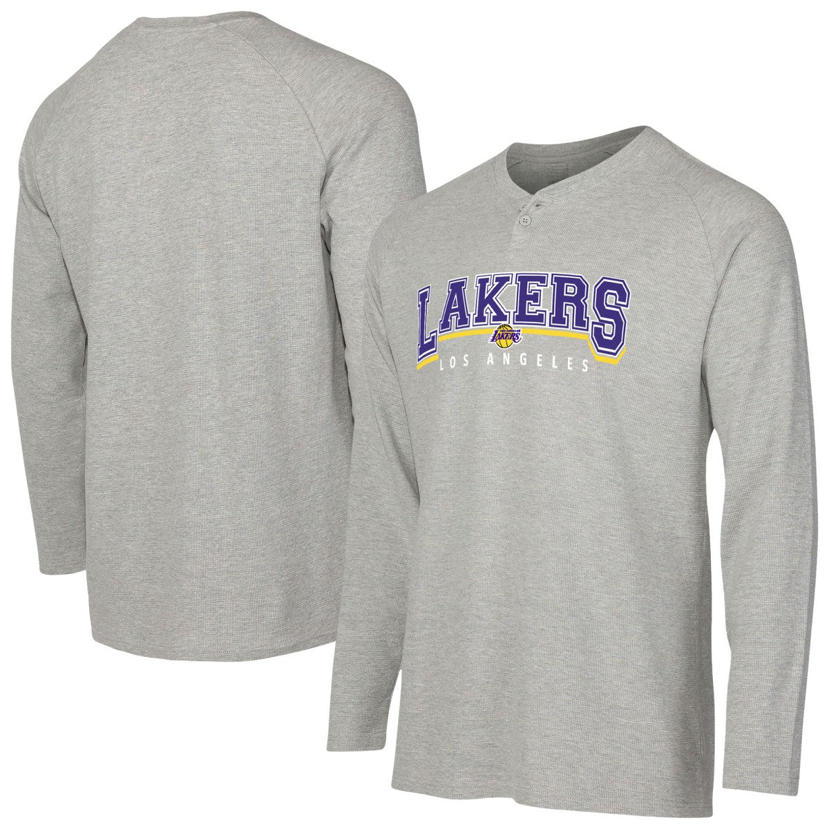 Los Angeles Lakers Concepts Sport Hawthorn Thermal Knit Long Sleeve Henley T-Shirt Gray - NBA