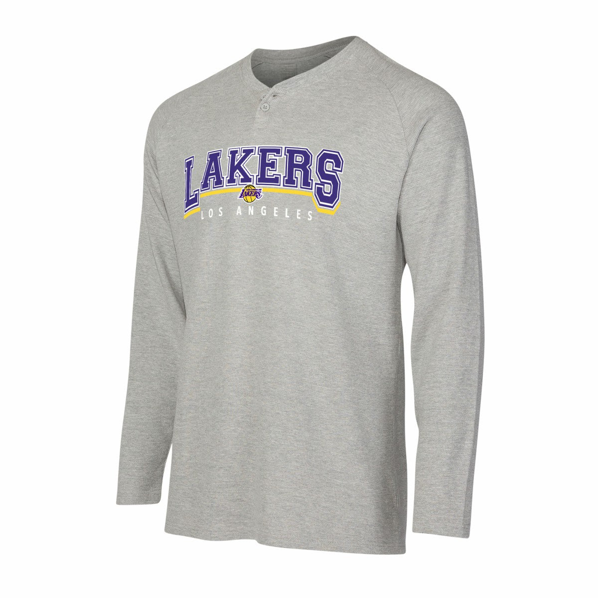Los Angeles Lakers Concepts Sport Hawthorn Thermal Knit Long Sleeve Henley T-Shirt Gray - NBA