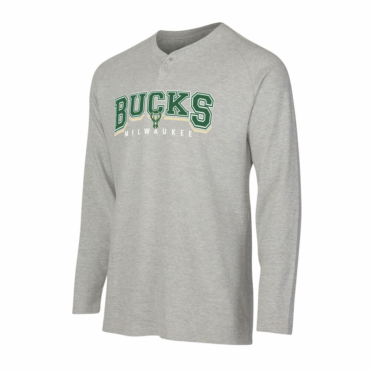 Milwaukee Bucks Concepts Sport Hawthorn Thermal Knit Long Sleeve Henley T-Shirt Gray - NBA