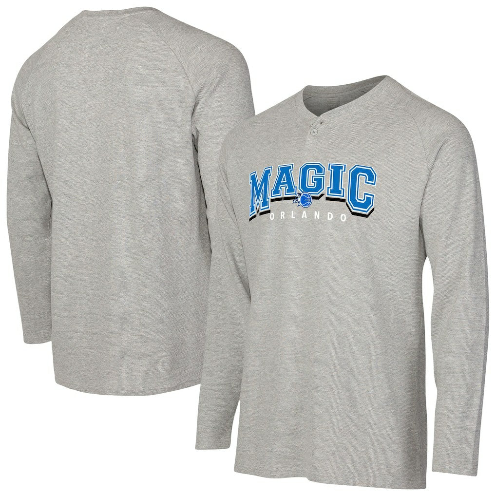 Orlando Magic Concepts Sport Hawthorn Thermal Knit Long Sleeve Henley T-Shirt Gray - NBA
