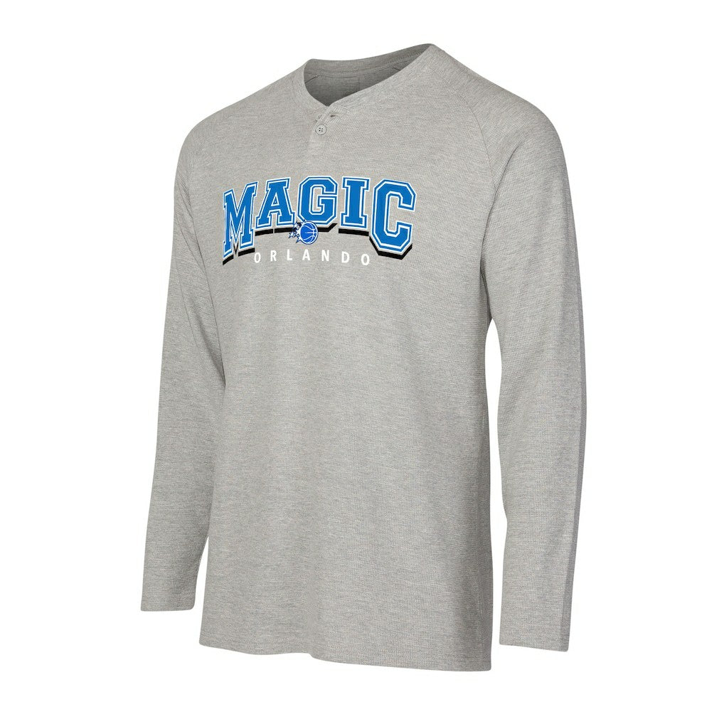 Orlando Magic Concepts Sport Hawthorn Thermal Knit Long Sleeve Henley T-Shirt Gray - NBA