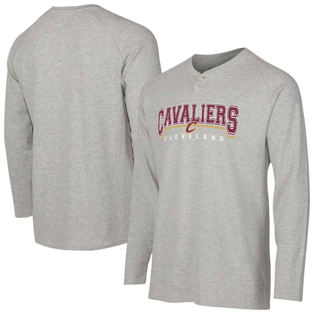 Cleveland Cavaliers Concepts Sport Hawthorn Thermal Knit Long Sleeve Henley T-Shirt Gray - NBA