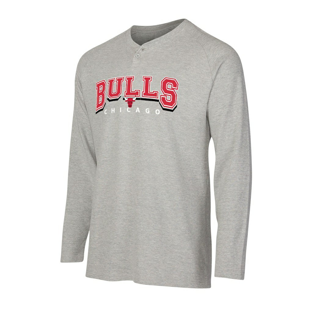 Chicago Bulls Concepts Sport Hawthorn Thermal Knit Long Sleeve Henley T-Shirt Gray - NBA