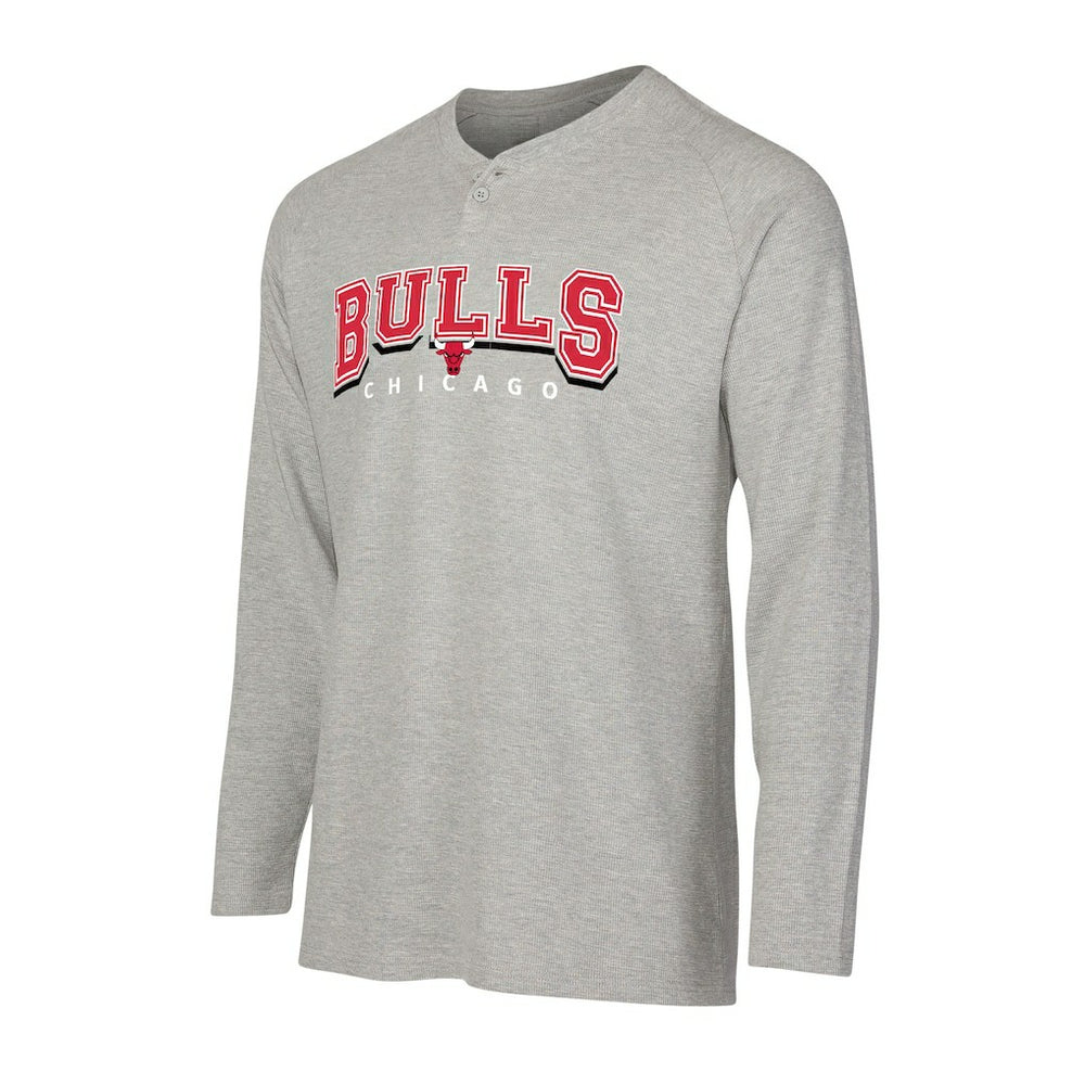 Chicago Bulls Concepts Sport Hawthorn Thermal Knit Long Sleeve Henley T-Shirt Gray - NBA