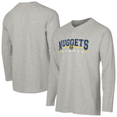 Denver Nuggets Concepts Sport Hawthorn Thermal Knit Long Sleeve Henley T-Shirt Gray - NBA