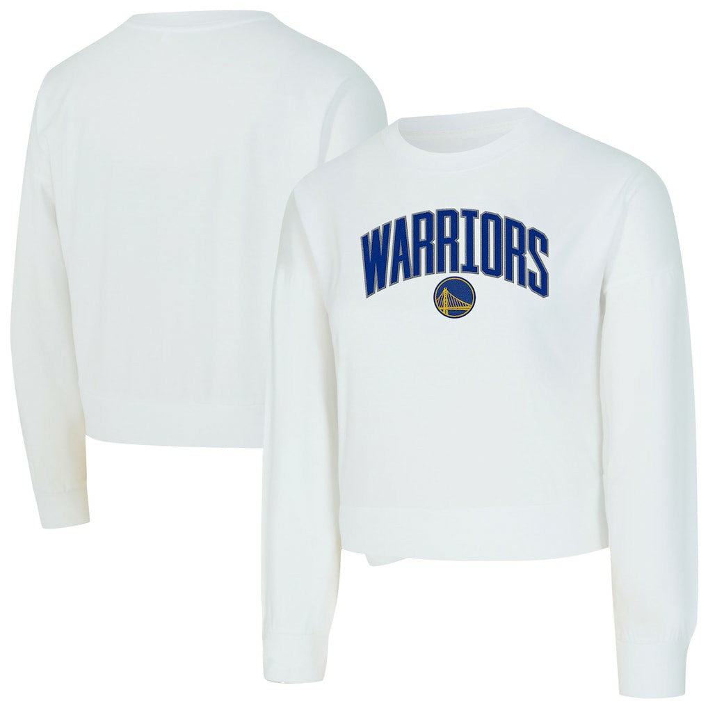 Golden State Warriors Concepts Sport Women's Laney Chenille Cropped Long Sleeve T-Shirt White - NBA