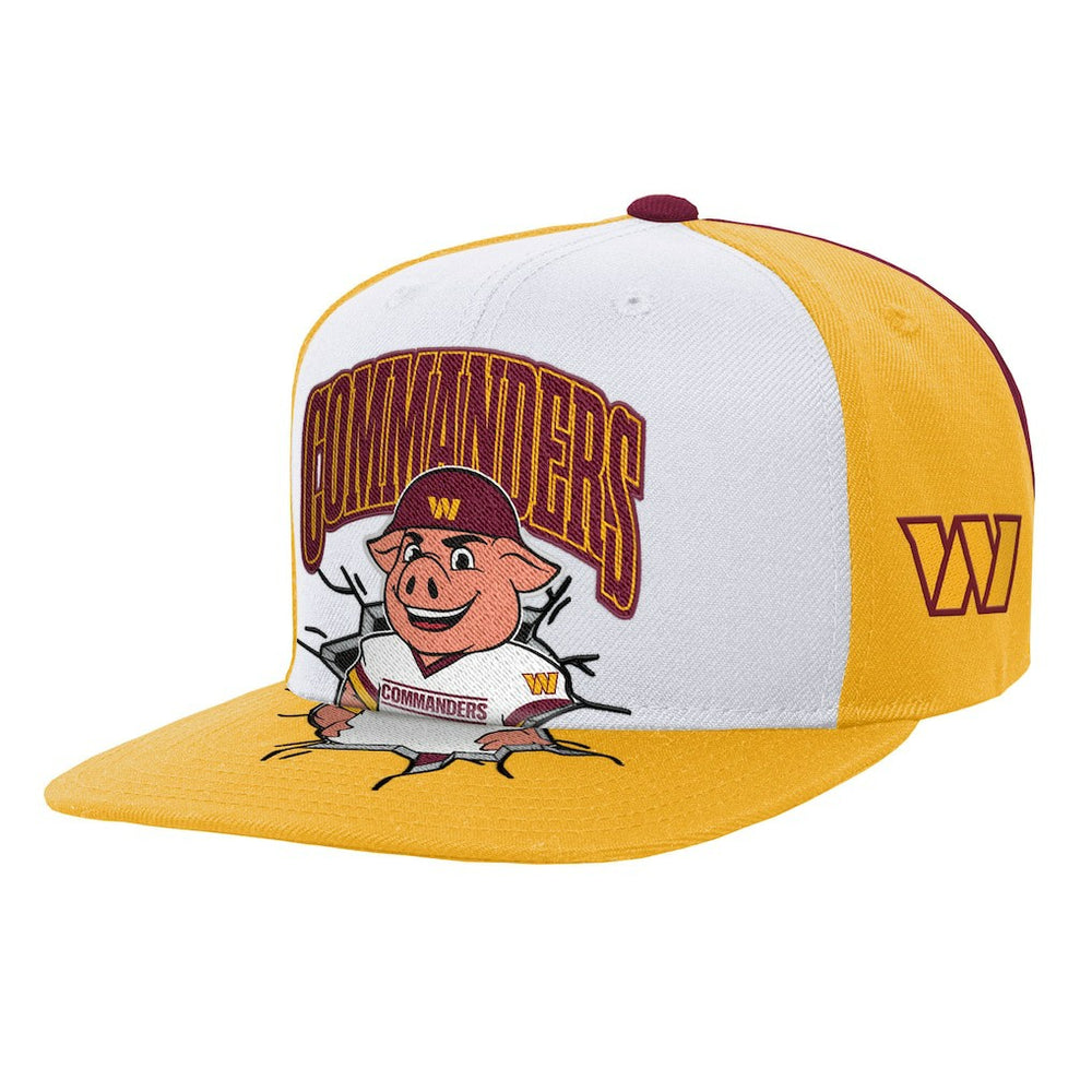 Washington Commanders Youth Team Mascot Snapback Hat White | Mitchell & Ness