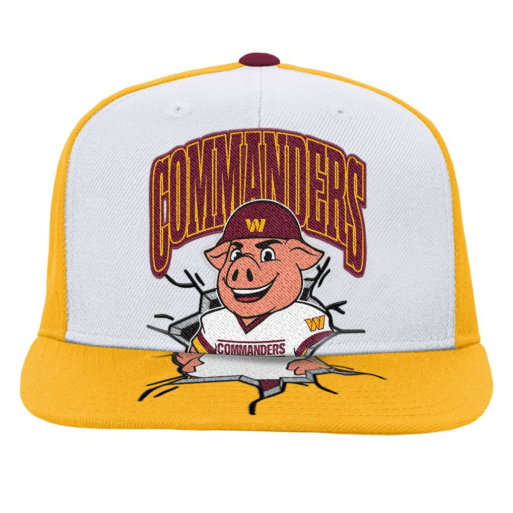 Washington Commanders Youth Team Mascot Snapback Hat White | Mitchell & Ness