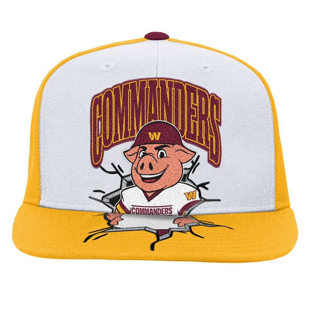 Washington Commanders Youth Team Mascot Snapback Hat White | Mitchell & Ness
