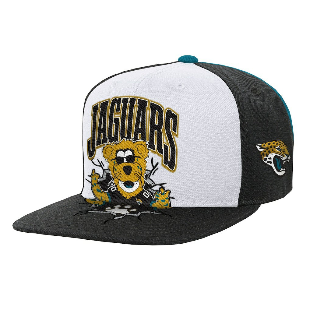 Jacksonville Jaguars Youth Team Mascot Snapback Hat White | Mitchell & Ness