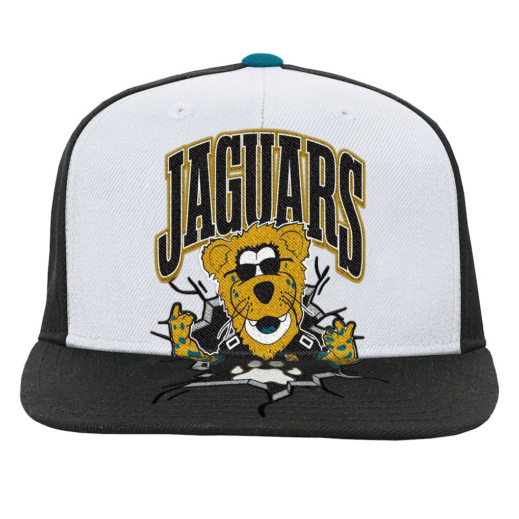 Jacksonville Jaguars Youth Team Mascot Snapback Hat White | Mitchell & Ness