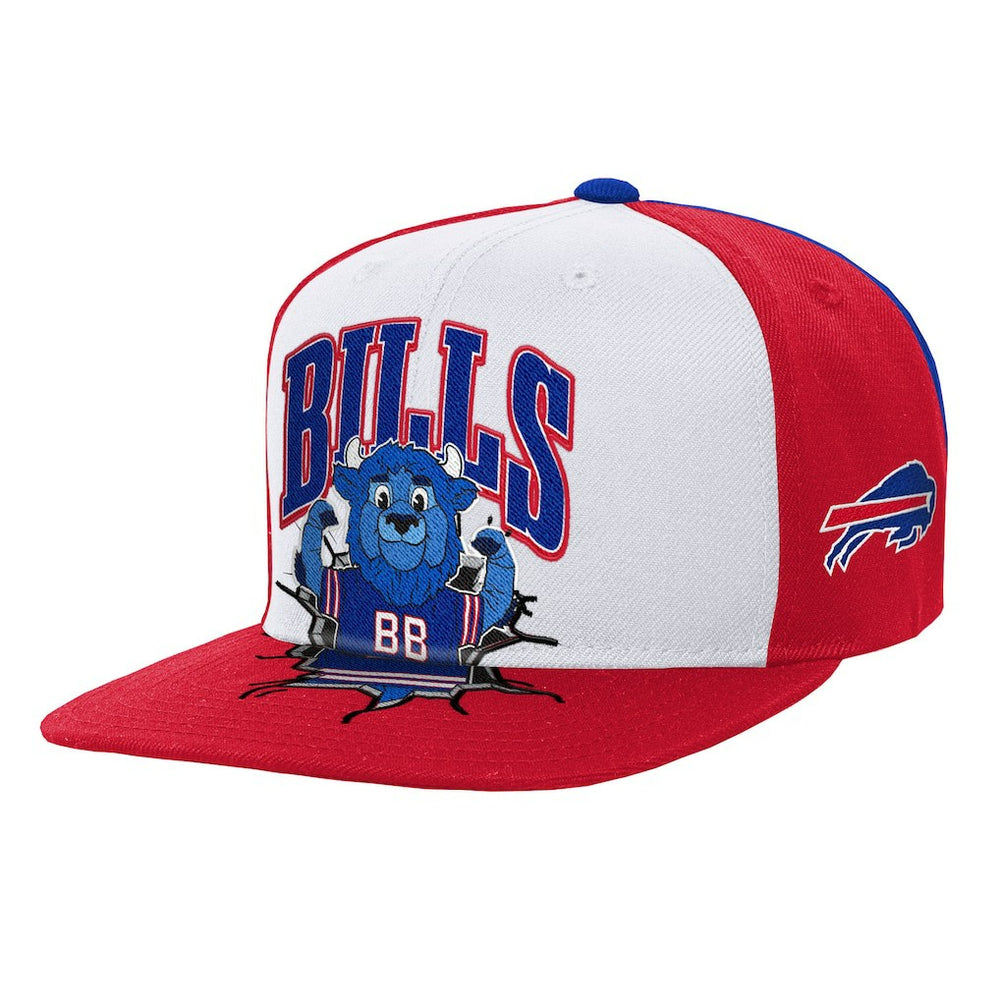 Buffalo Bills Youth Team Mascot Snapback Hat White | Mitchell & Ness