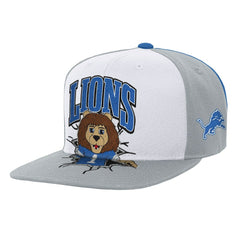 Detroit Lions Youth Team Mascot Snapback Hat White | Mitchell & Ness