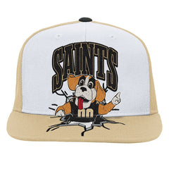 New Orleans Saints Youth Team Mascot Snapback Hat White | Mitchell & Ness