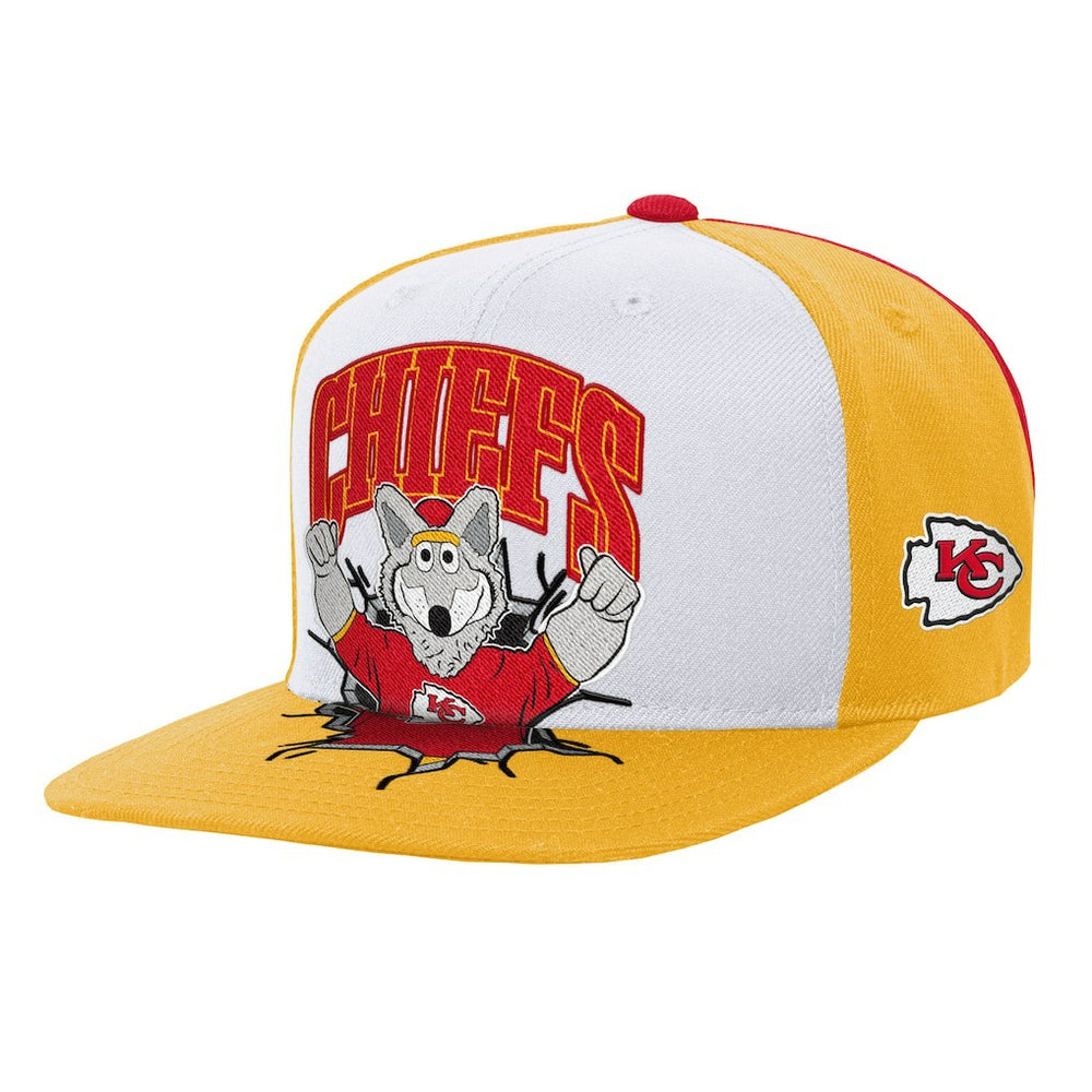 Kansas City Chiefs Youth Team Mascot Snapback Hat White | Mitchell & Ness