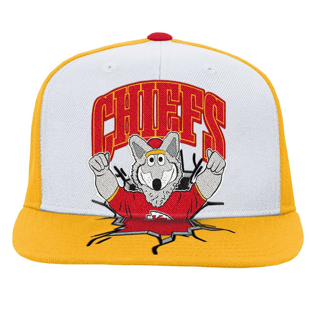 Kansas City Chiefs Youth Team Mascot Snapback Hat White | Mitchell & Ness