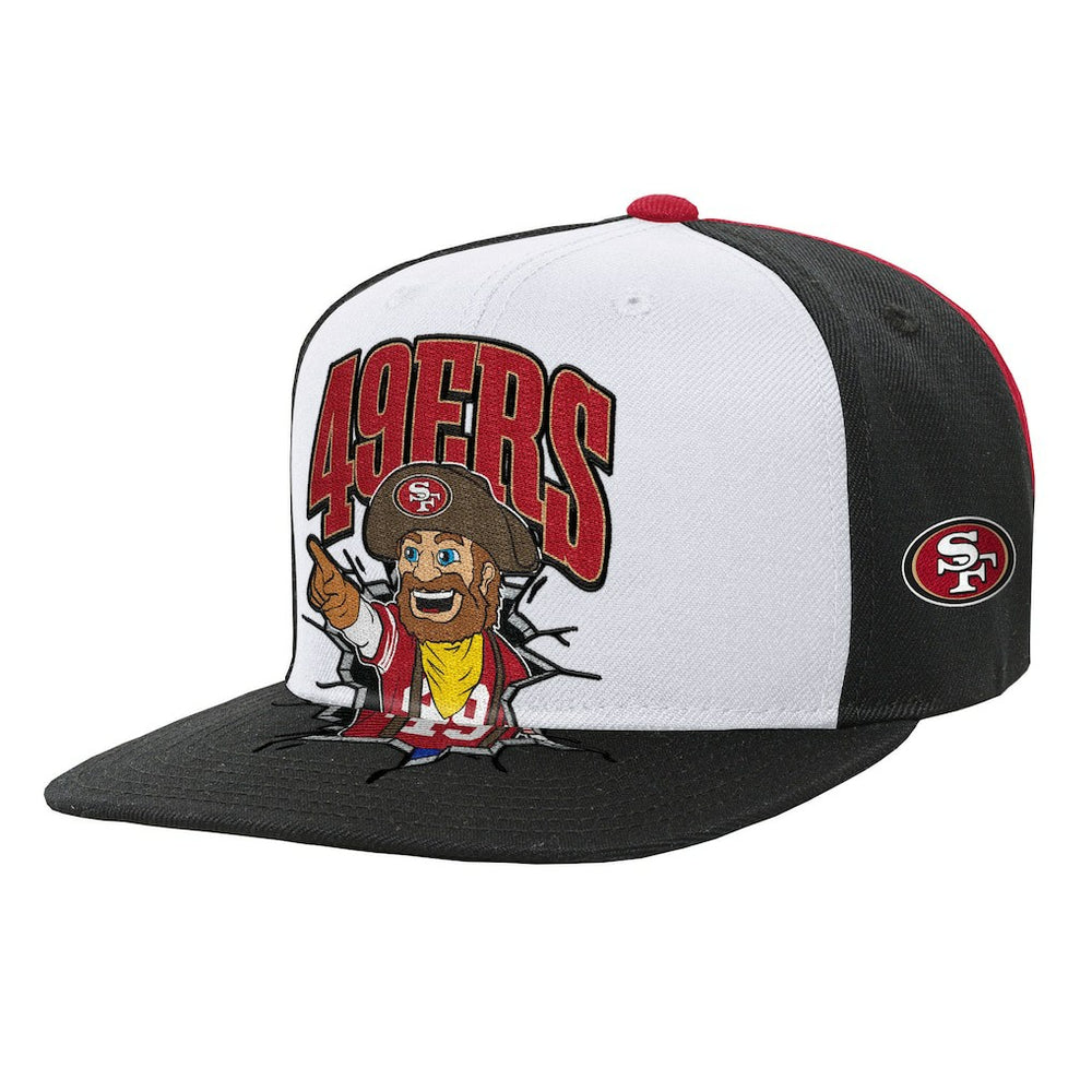 San Francisco 49ers Youth Team Mascot Snapback Hat White | Mitchell & Ness