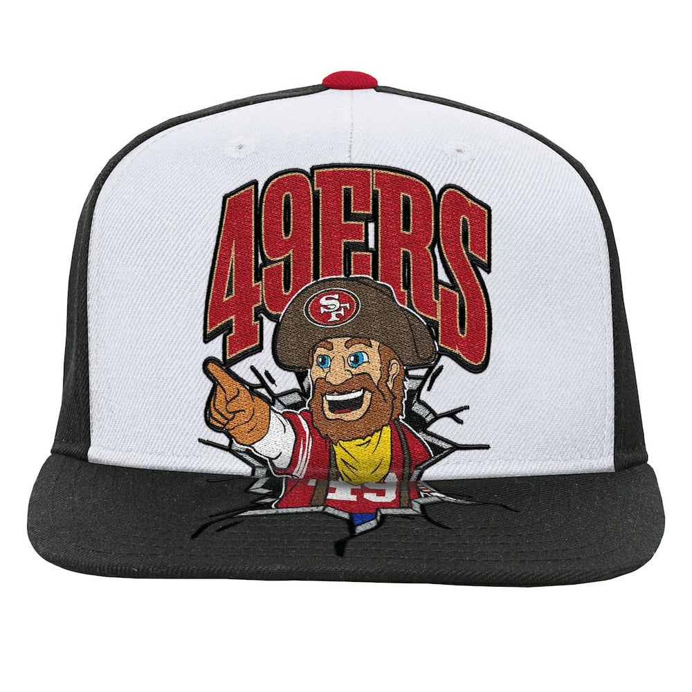 San Francisco 49ers Youth Team Mascot Snapback Hat White | Mitchell & Ness