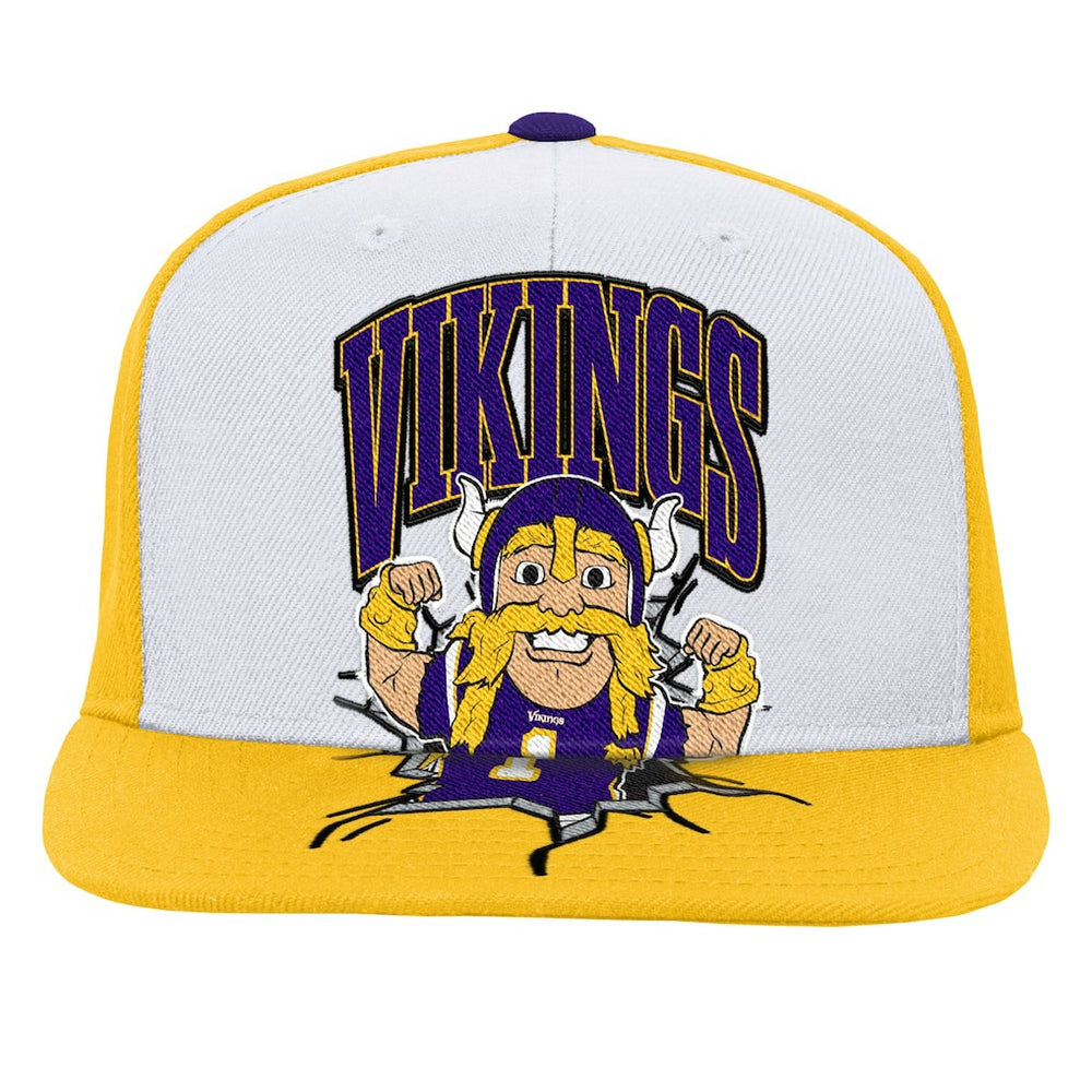 Minnesota Vikings Youth Team Mascot Snapback Hat White | Mitchell & Ness