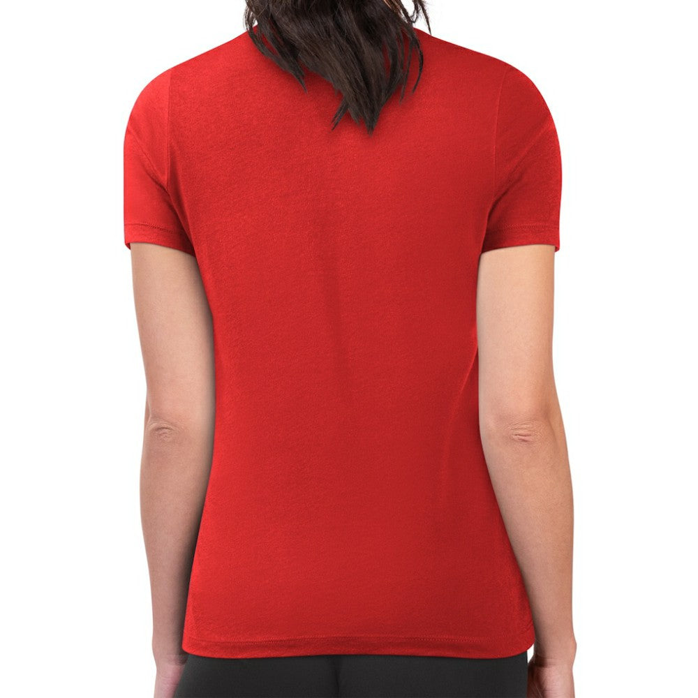 Calgary Flames G-III 4Her by Carl Banks Women's Super-Slim Lightweight Pinstripe Circle Graphic T-Shirt - Red - NHL