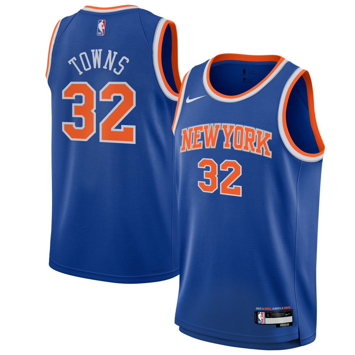 Karl-Anthony Towns New York Knicks Youth Swingman Jersey Icon Edition Blue - NBA
