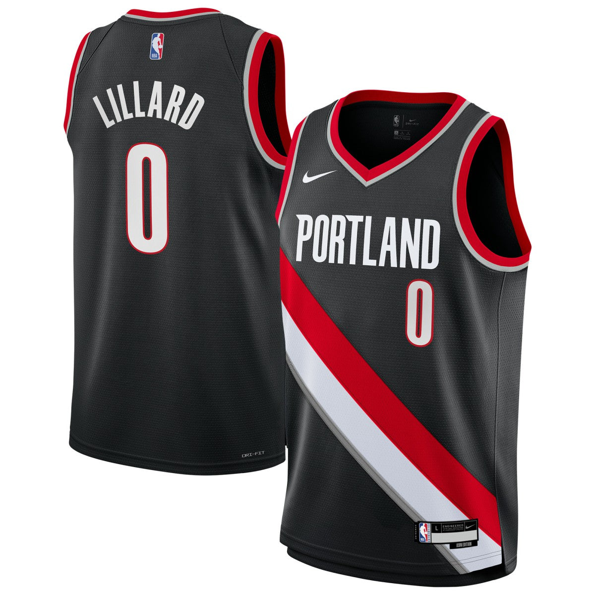 Damian Lillard Portland Trail Blazers Youth Swingman Jersey Icon Edition Black - NBA
