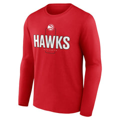 Atlanta Hawks Center Court Name & Number Custom Long Sleeve T-Shirt Red - NBA
