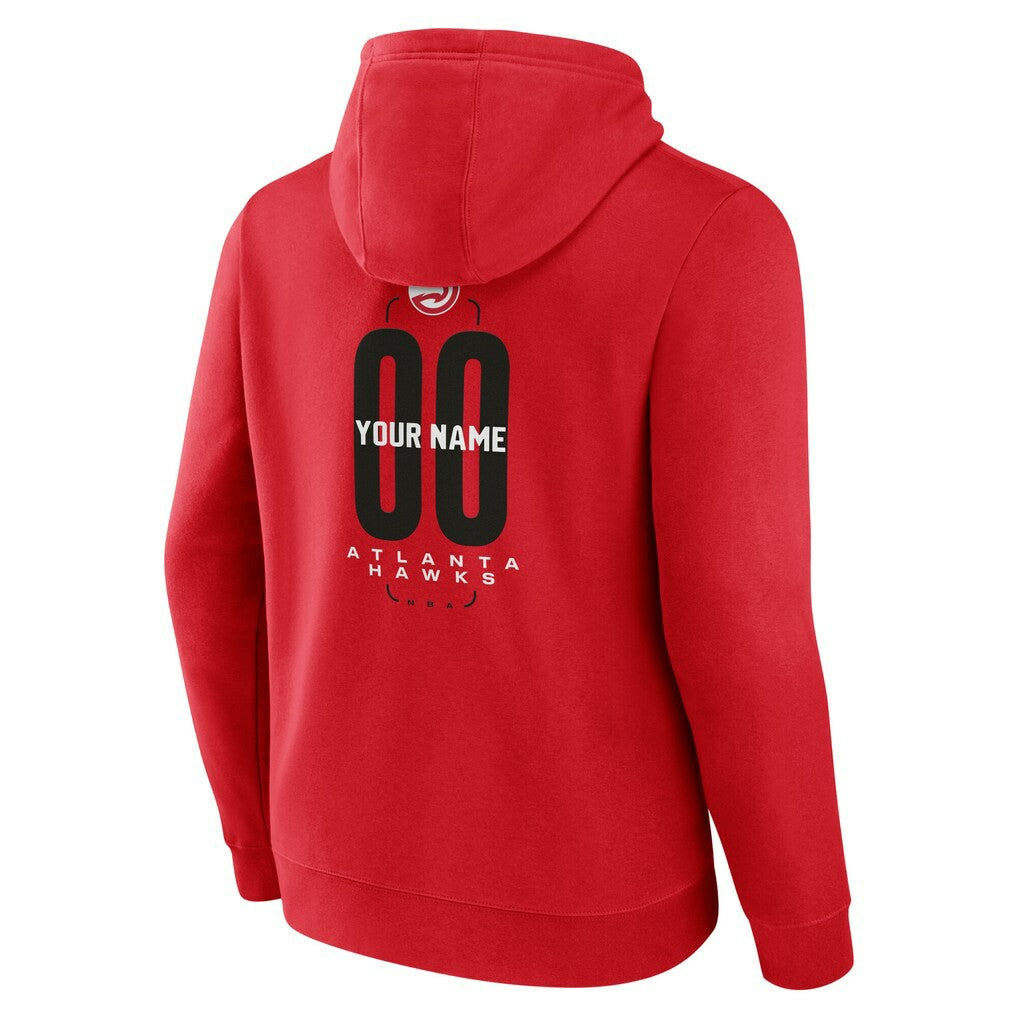 Atlanta Hawks Center Court Name & Number Custom Hoodie Red - NBA