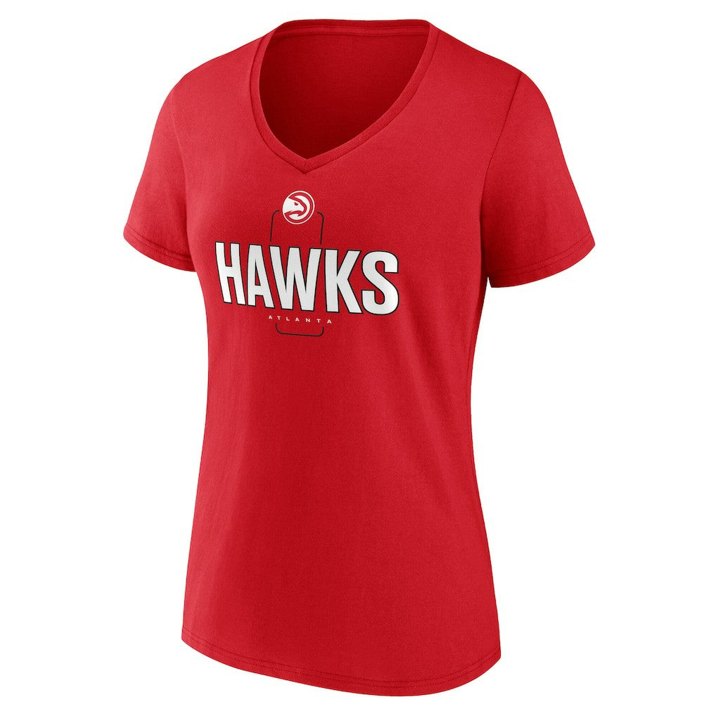 Atlanta Hawks Women's Center Court Name & Number Custom V-Neck T-Shirt Red - NBA