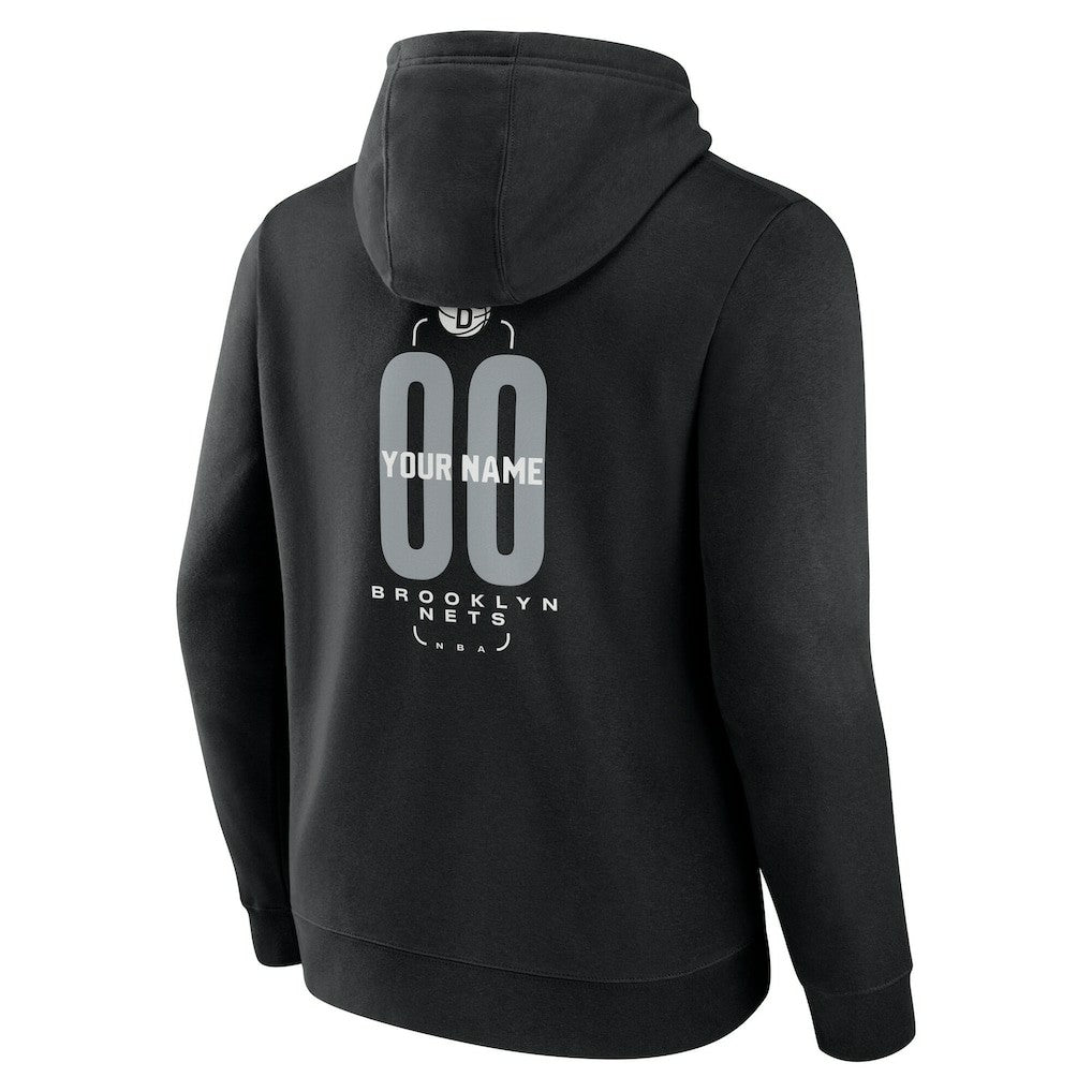 Brooklyn Nets Center Court Name & Number Custom Hoodie Black - NBA