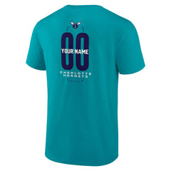 Charlotte Hornets Center Court Name & Number Custom T-Shirt Teal - NBA