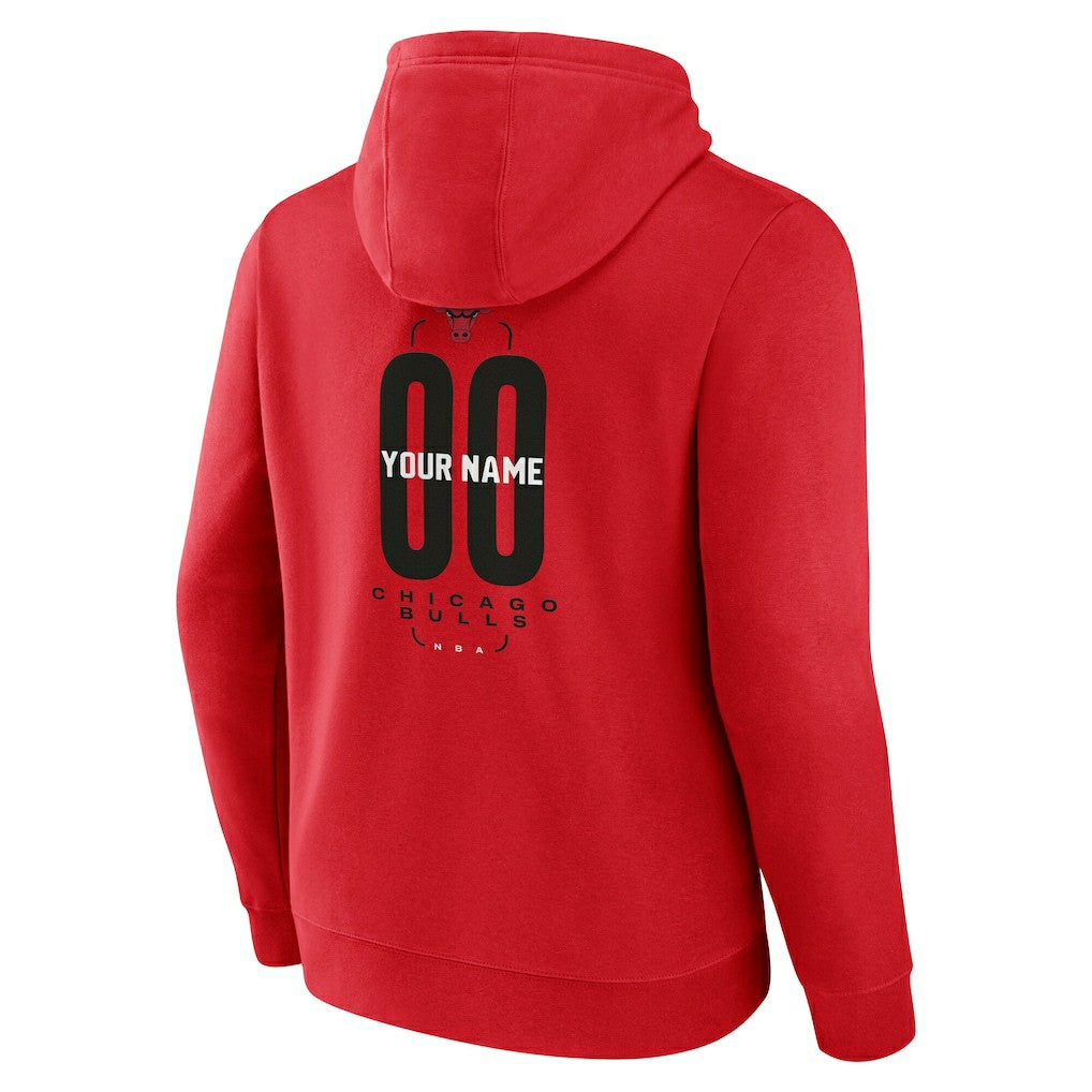 Chicago Bulls Center Court Name & Number Custom Hoodie Red - NBA
