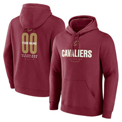 Cleveland Cavaliers Center Court Name & Number Custom Hoodie Wine - NBA