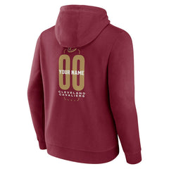 Cleveland Cavaliers Center Court Name & Number Custom Hoodie Wine - NBA