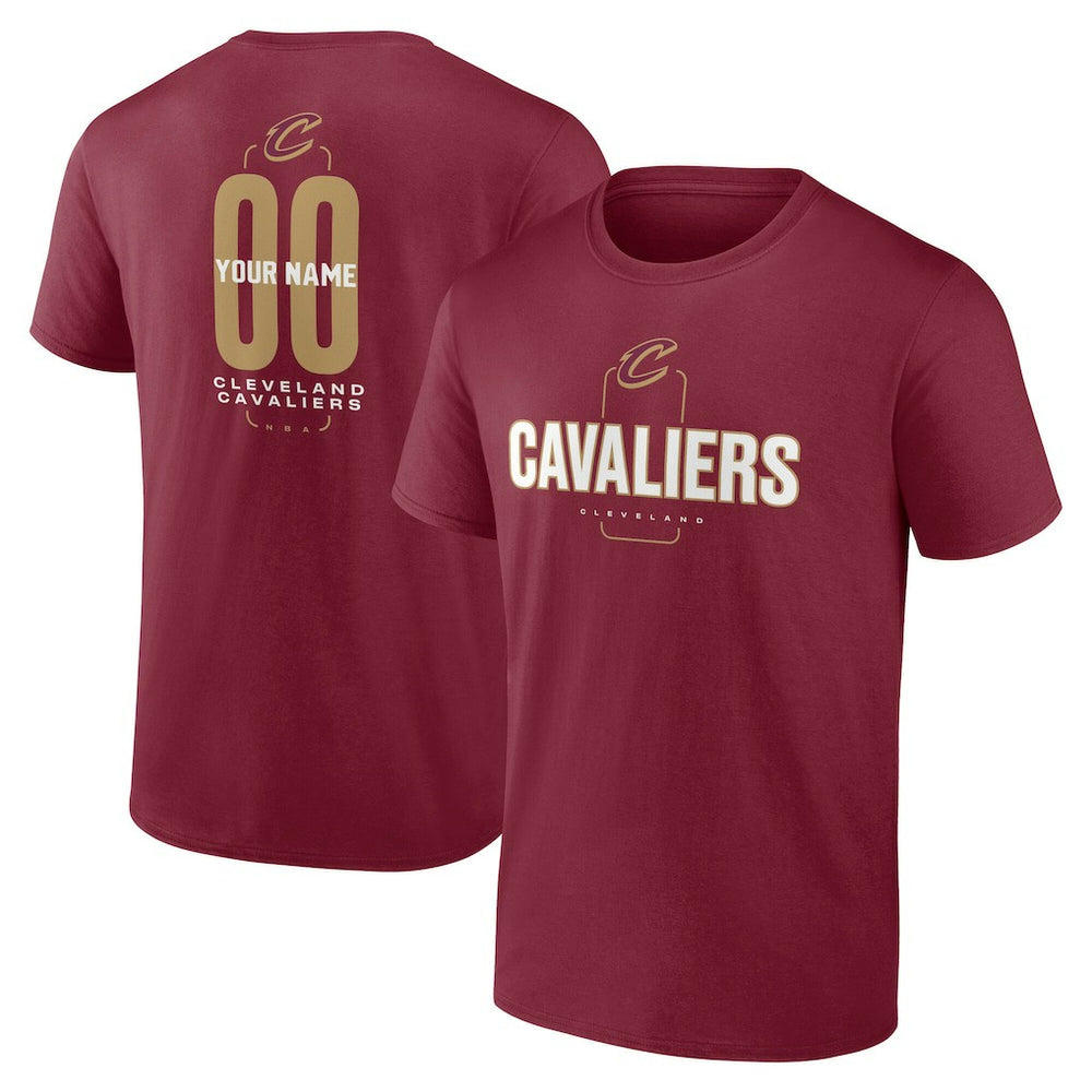 Cleveland Cavaliers Center Court Name & Number Custom T-Shirt Wine - NBA