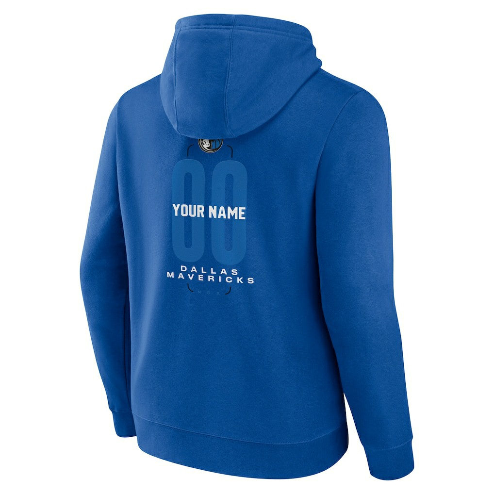 Dallas Mavericks Center Court Name & Number Custom Hoodie Blue - NBA
