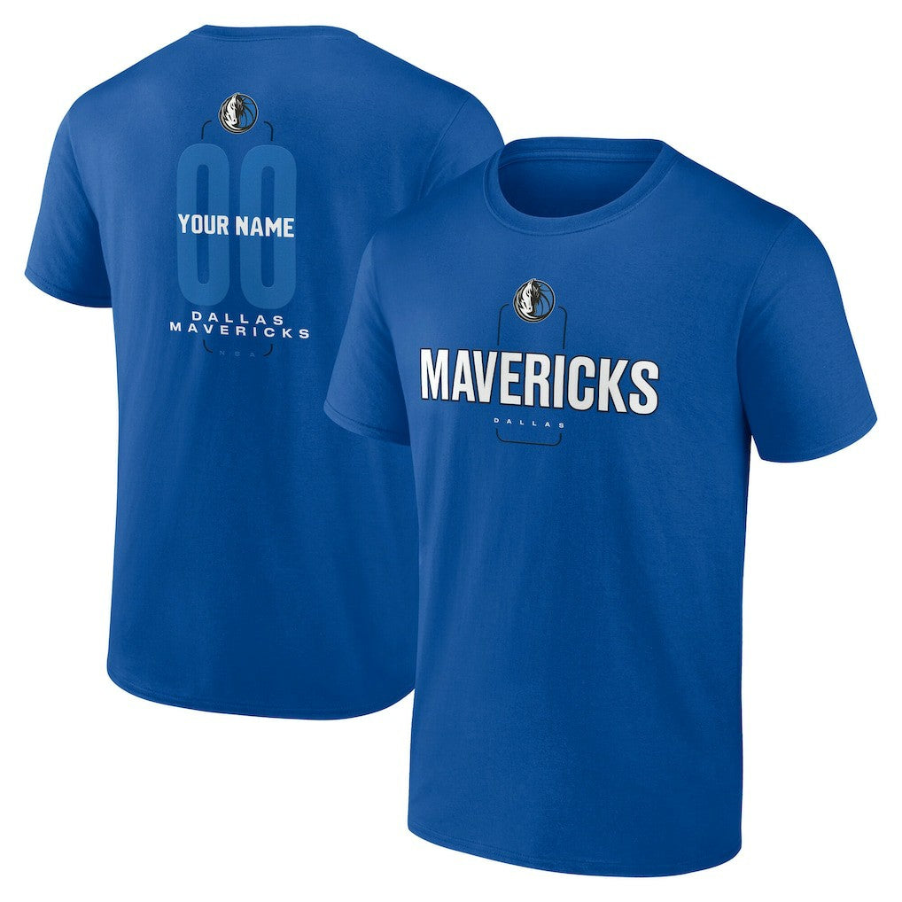 Dallas Mavericks Center Court Name & Number Custom T-Shirt Blue - NBA