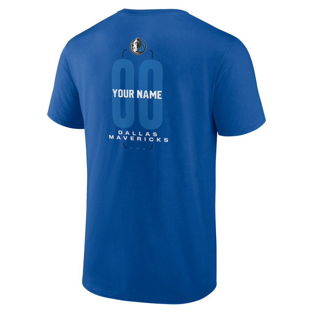 Dallas Mavericks Center Court Name & Number Custom T-Shirt Blue - NBA