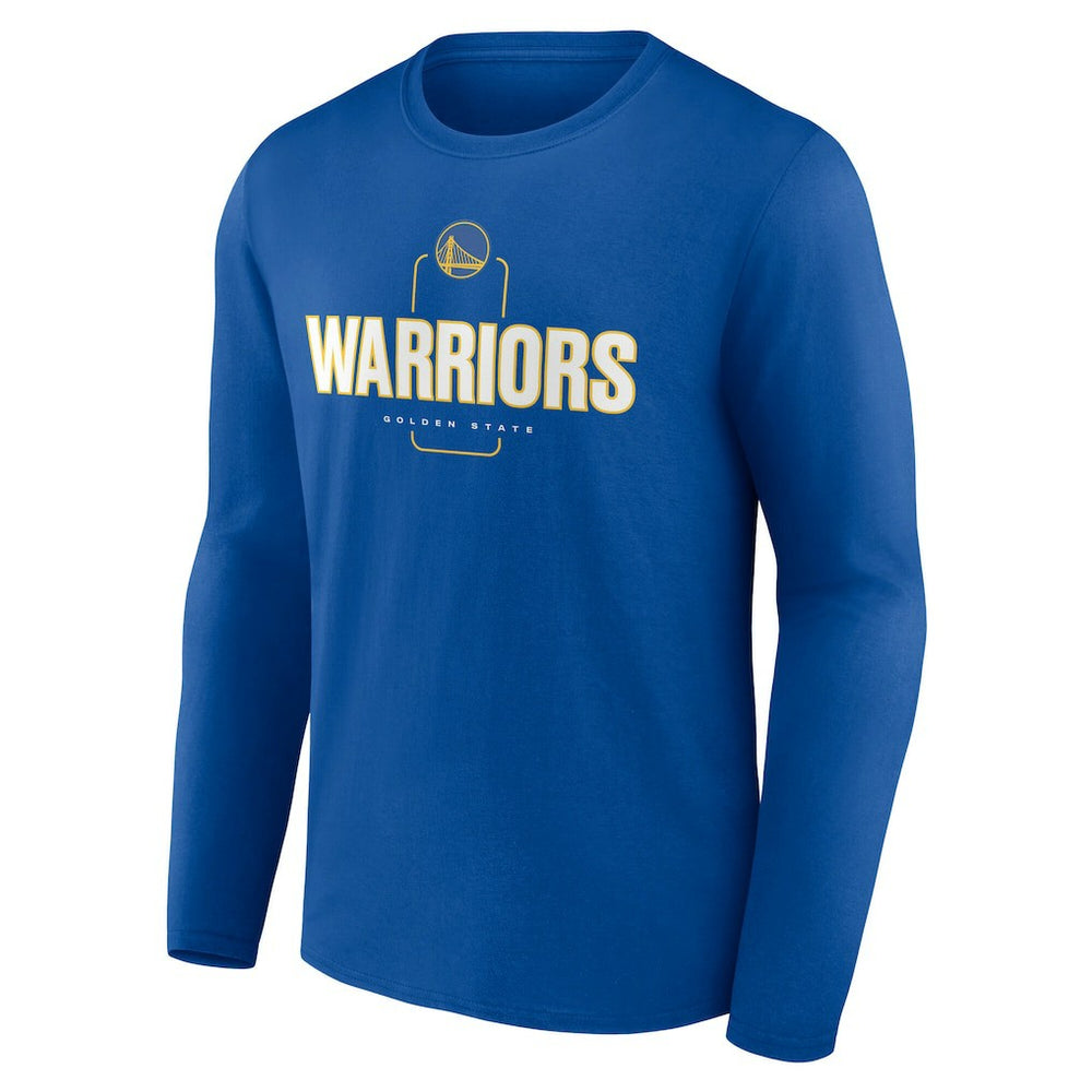 Golden State Warriors Center Court Name & Number Custom Long Sleeve T-Shirt Royal - NBA