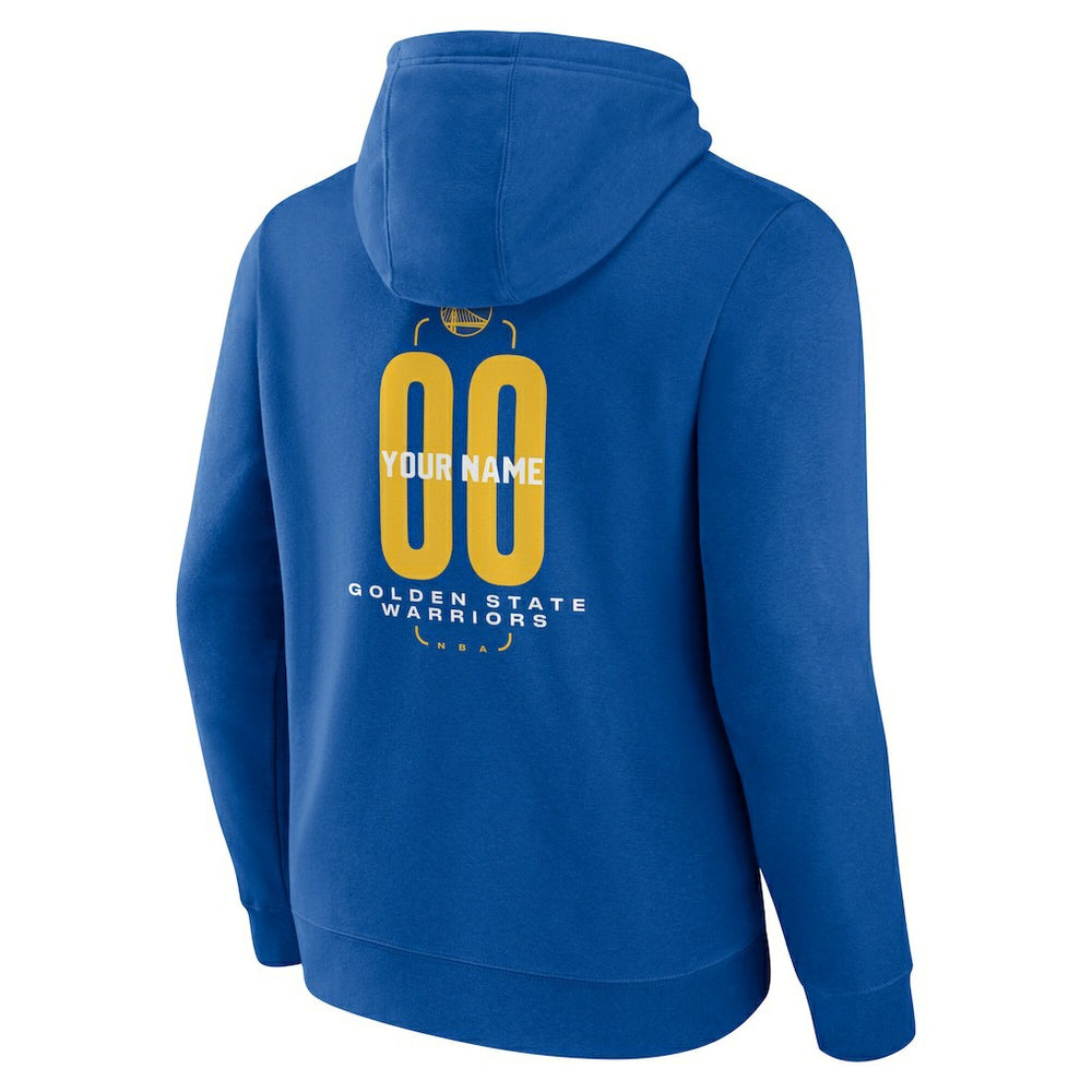 Golden State Warriors Center Court Name & Number Custom Hoodie Royal - NBA