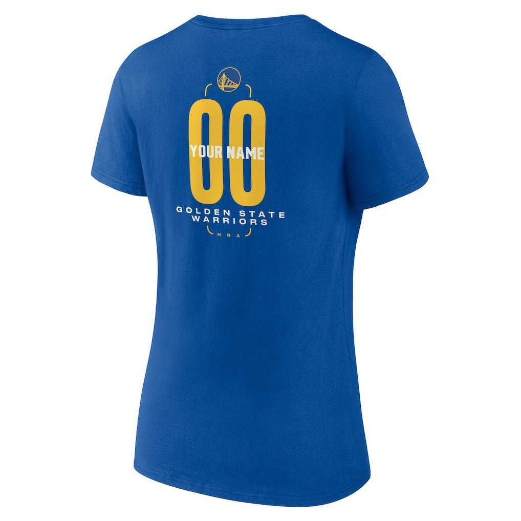 Golden State Warriors Women's Center Court Name & Number Custom V-Neck T-Shirt Royal - NBA