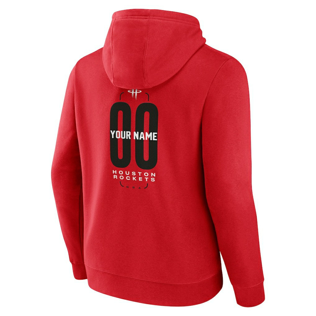 Houston Rockets Center Court Name & Number Custom Hoodie Red - NBA