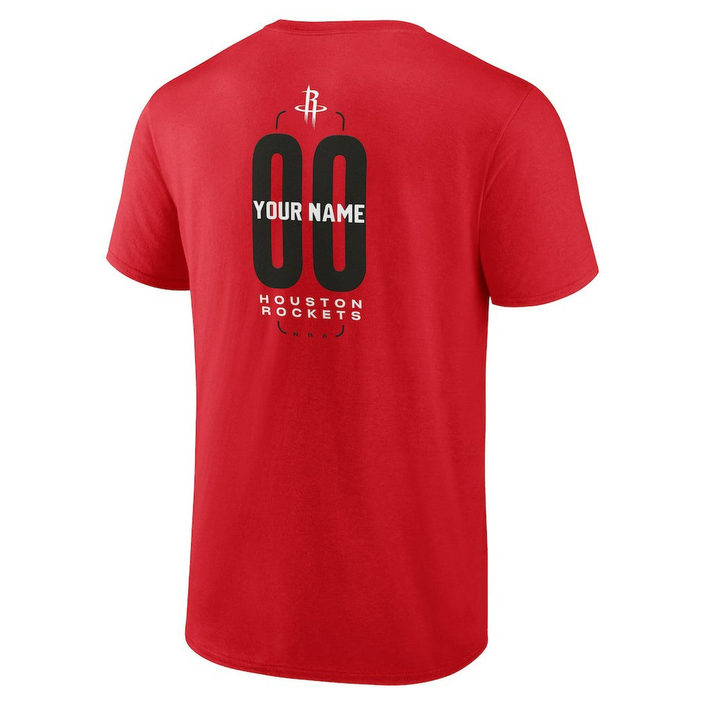 Houston Rockets Center Court Name & Number Custom T-Shirt Red - NBA