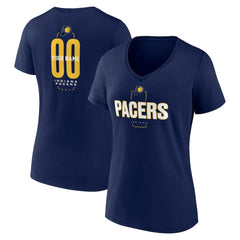 Indiana Pacers Women's Center Court Name & Number Custom V-Neck T-Shirt Navy - NBA